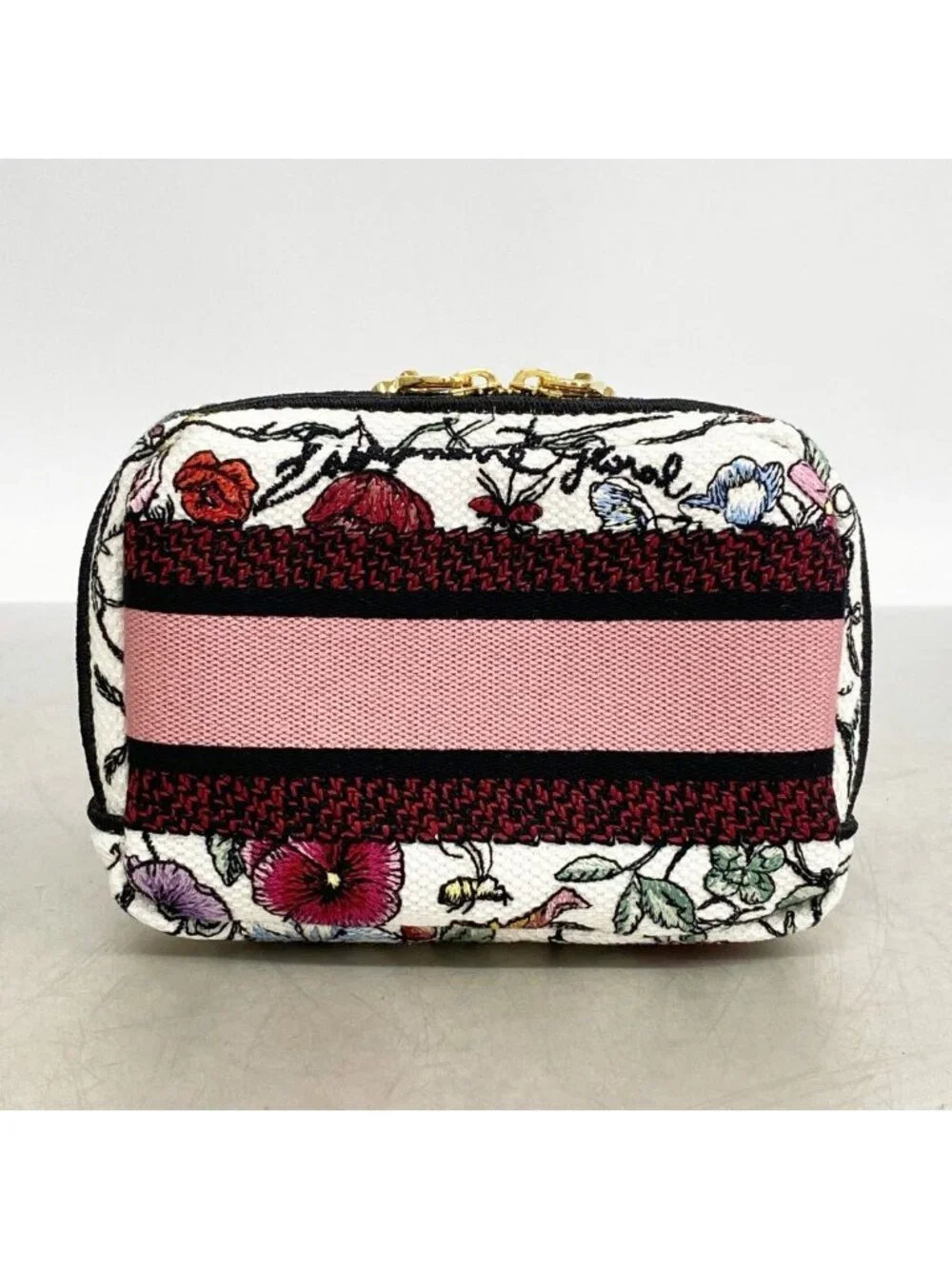Dior Pouch Canvas White Multicolor Gold